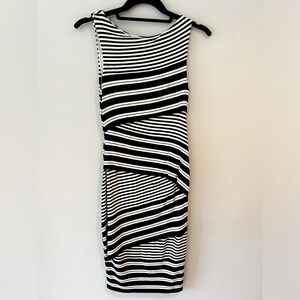Black and white midi dress